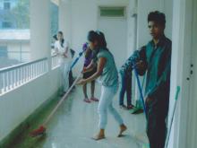 Students are cleaning the Corridor- 2